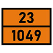 Табличка «Опасный груз 23-1049», Водород сжатый (С/О металл, 400х300 мм)
